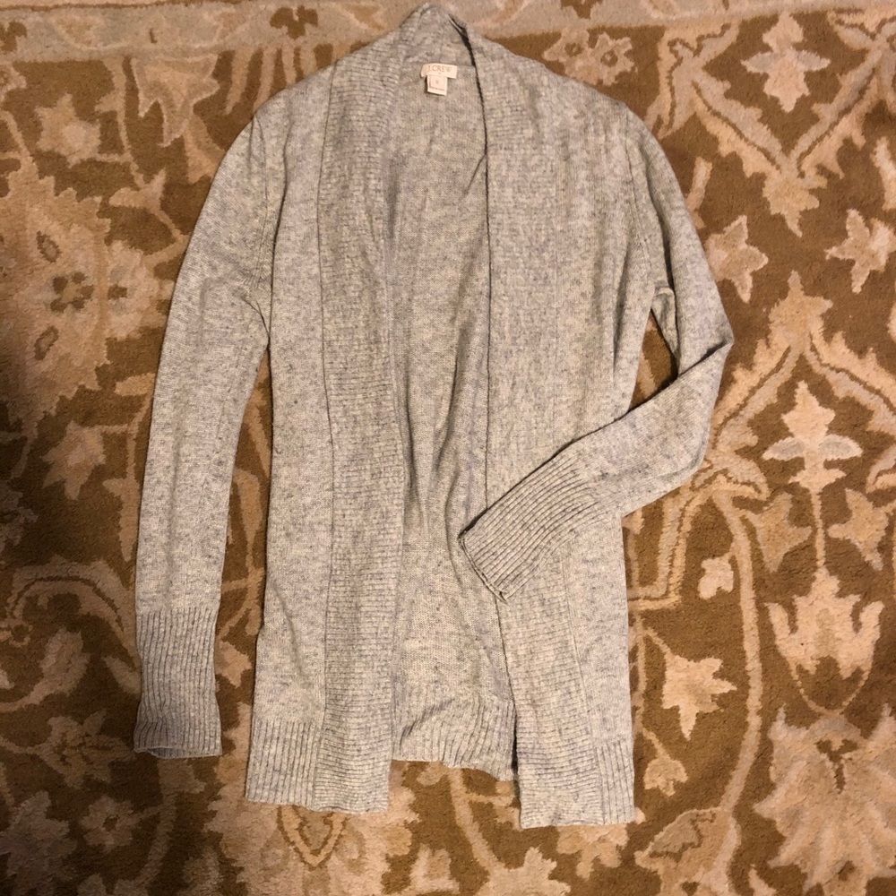 J.Crew Long Gray Open Cardigan